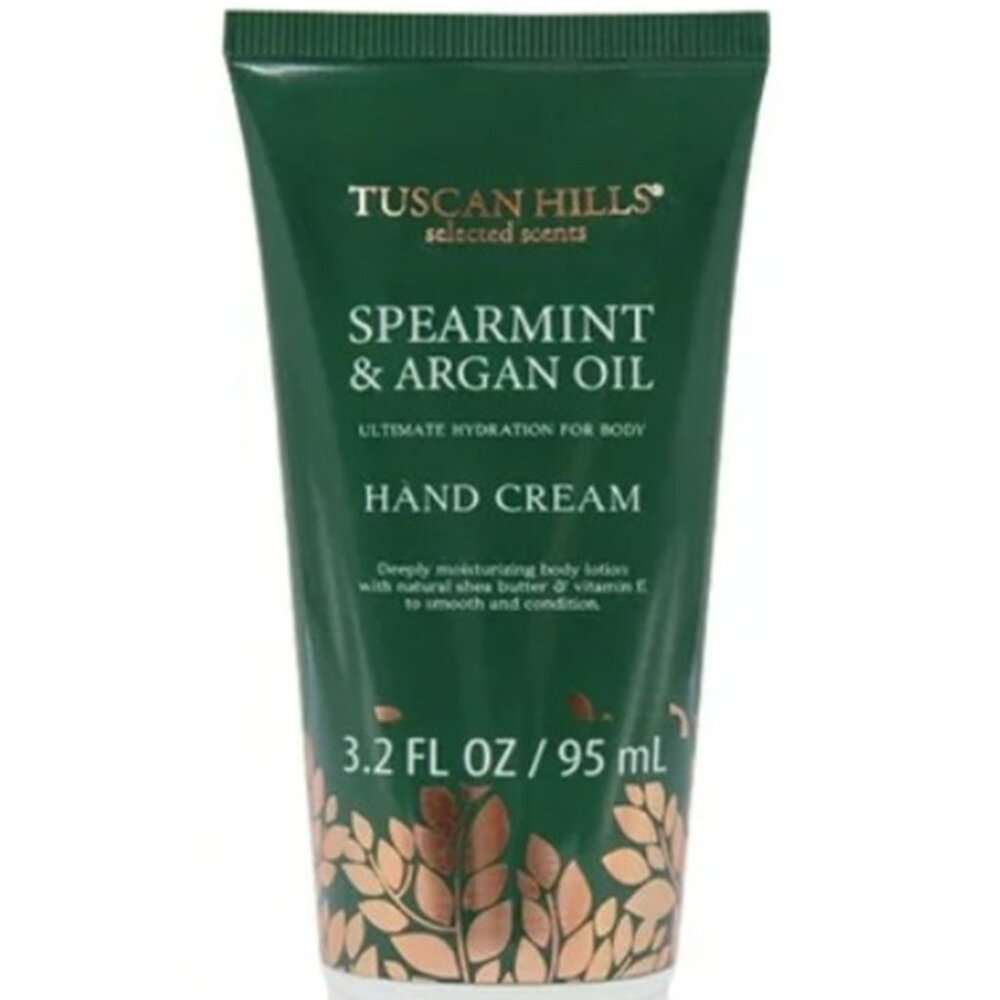 NEW Tuscan Hills Bath and Body Hand Lotion Cream Spearmint & Argan Oil Scent 3.2